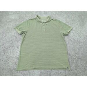 Eddie Bauer Polo Shirt Mens 2XL Green Outdoor‎ Performance Striped Golf Casual